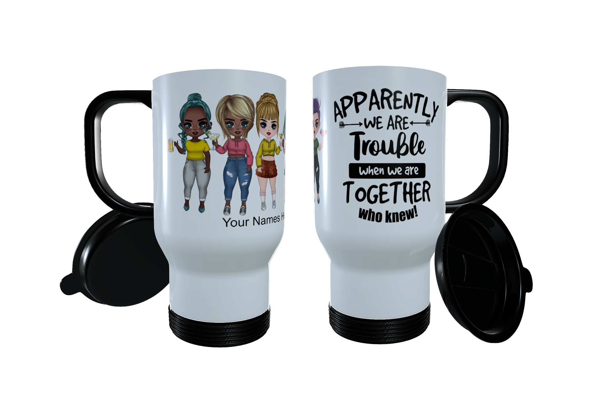 6 Best Friends - Sister Forever Travel Mug, Gift for Best Friend